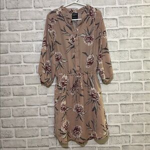 Kids urban button up dress with pockets, pale pink size medium 10/12, lined